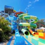 Mega Tropical Water Park Slide 400sqm Water Park Bowl Slide