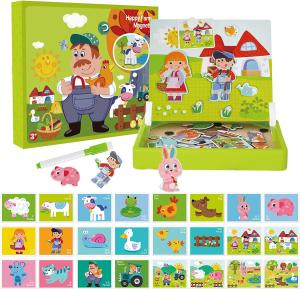 Quality Customized Children'S Wood Magnetic Jigsaw Puzzles Learning Toys For 4 Year Olds 65pcs wholesale