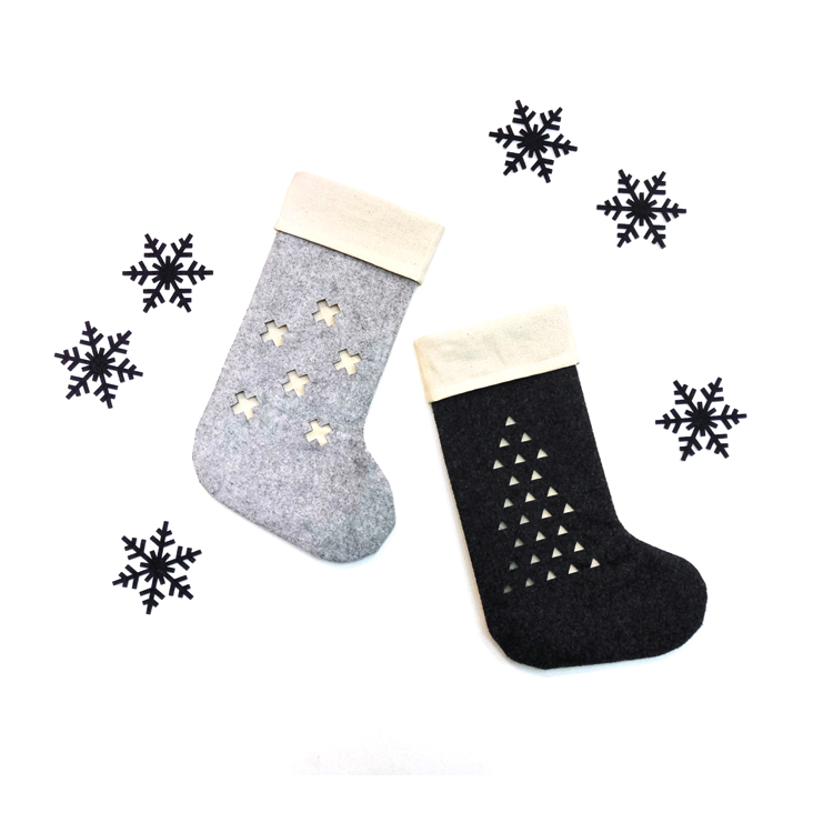 Felt Grey Christmas Stocking Craft Bulk Candy Bag Craft