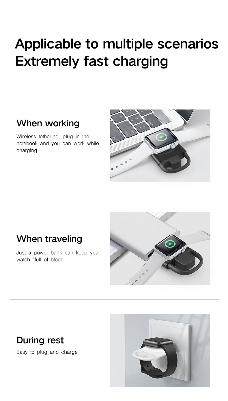 Apple Watch Wireless Magnetic Charger Lightweight 0.8 Ounces White Color 5V Input