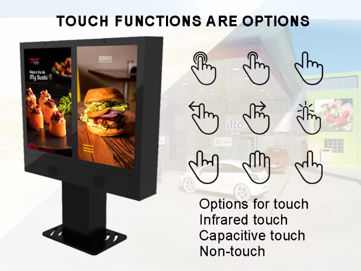 Drive-Thru Kiosk Self-Driving Ordering Digital Signage 55 Inch Dual Screen Weatherproof Outdoor Drive-Thru Ordering Machine