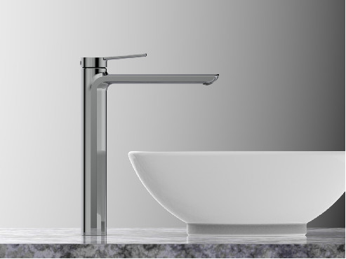 Brass Ceramic Cartridge Bathroom Basin Mixer Tap Chrome Black High Spout
