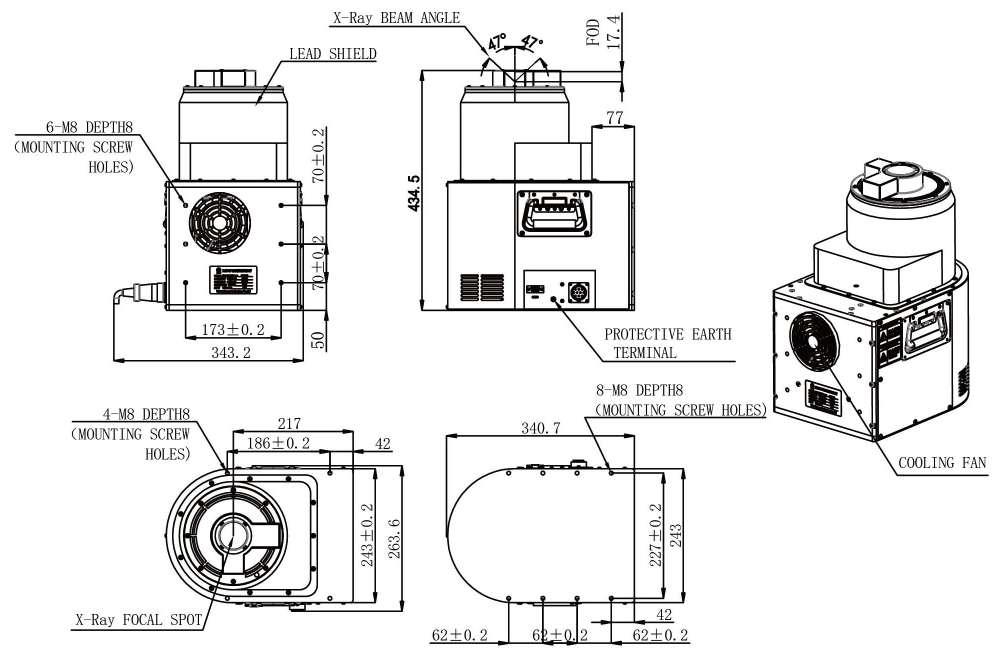 Unicomp 180kV Microfocus X-ray Source For IGBT Substrate / Module