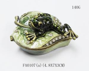 Quality Frog jewelry trinket box metal jewelry box crystal jewellery box wholesale