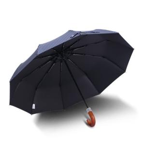 Quality 22&quot; 3 Folding Pongee Fabric Wooden Handle Umbrella wholesale