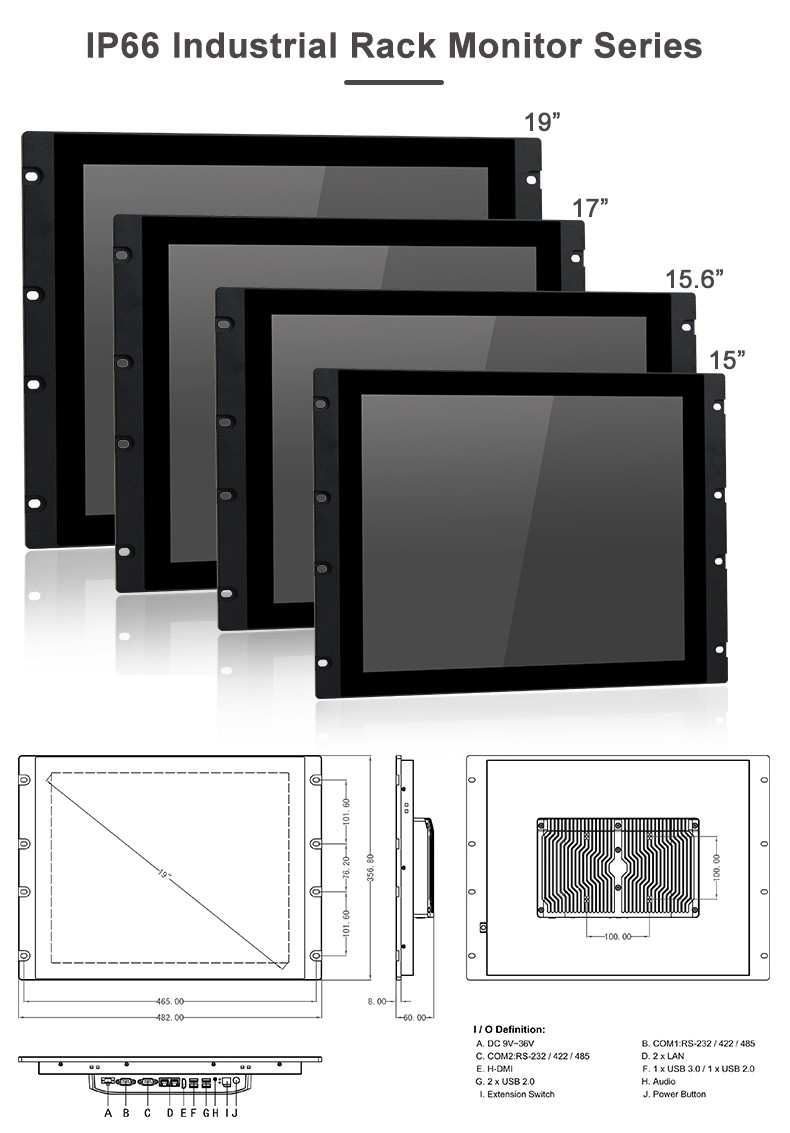 Multitouch PCAP Industrial Touch Panel PC Rack Mount Computers Fanless X86 1280x1024