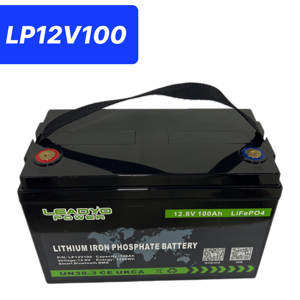 12V 100Ah 12.8V LiFePO4 Lithium Battery With Bluetooth Group 31 Size