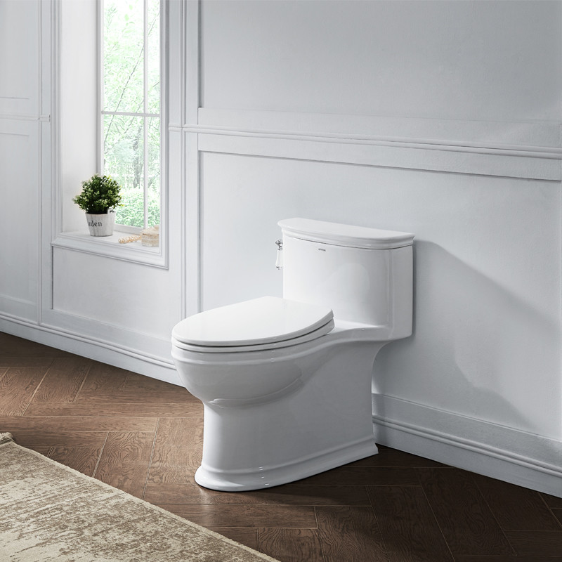 1.1 GPF Elongated One Piece Toilets Left Side Flush Handle Toilet