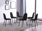 Upholstered Cover Contracted Kitchen Dining Chair Modern Black Metal Dining