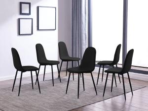 Quality Upholstered Cover Contracted Kitchen Dining Chair Modern Black Metal Dining Chairs wholesale