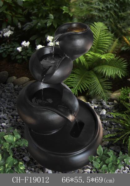 Garden Three Tea Pots Cast Stone Water Fountains