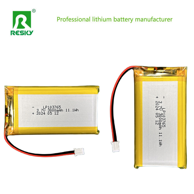 Solar Lithium Polymer Battery Cell 103765 3.7V 7.4V 3000mAh 11.1wh With Jst Connector