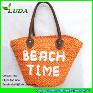 Quality LUDA embroidery letters cornhusk straw bags for summer 2016 wholesale