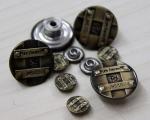 Embossed Logo Custom Clothing Buttons Brass Reusable / Washable