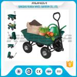 Green Color Garden Dump Wagon Plastic Material Tray Load Capacity 150kg