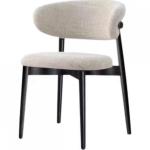 Indoor Black Wood Dining Room Chairs Velvet Fabric With Metal Legs
