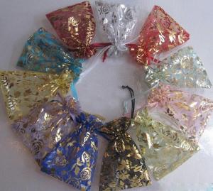Quality Transparent Drawstring Jewelry Pouch Screen Printing Logo Wedding Gift Bags wholesale