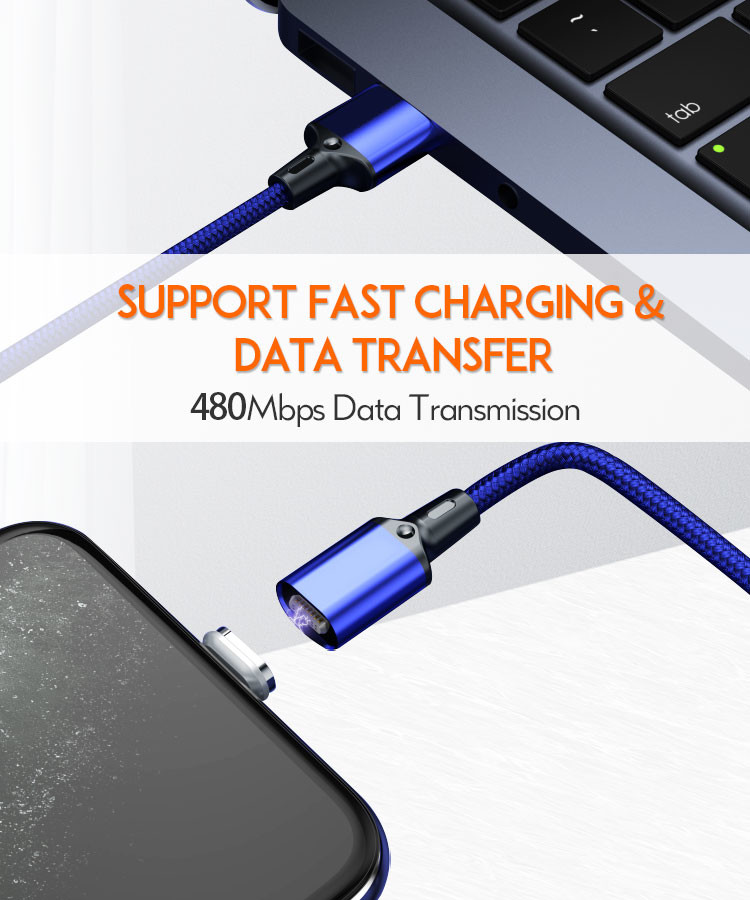 Square 180 Rotation OEM Magnetic USB Charging Cable Data Sync