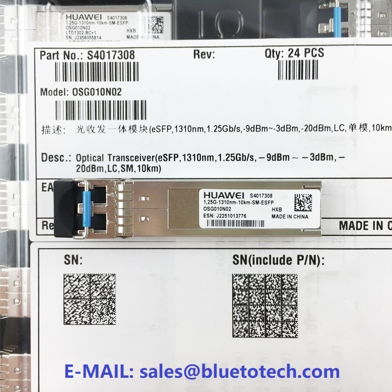 HUAWEI 34062523 ESFP 1310nm 1.25G 1310nm 10km LC Low Speed Transceiver 1.25G 10km Single Mode Module