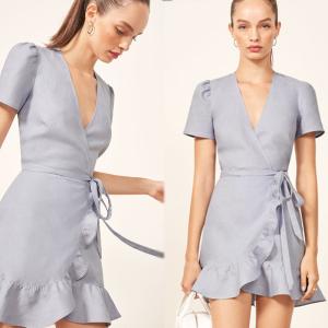 Quality Ladies Summer Fashion Clothing Linen Fabric Wrap Dress wholesale
