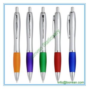Quality popular style curvy contour ball pen, silver contour ball point pen wholesale