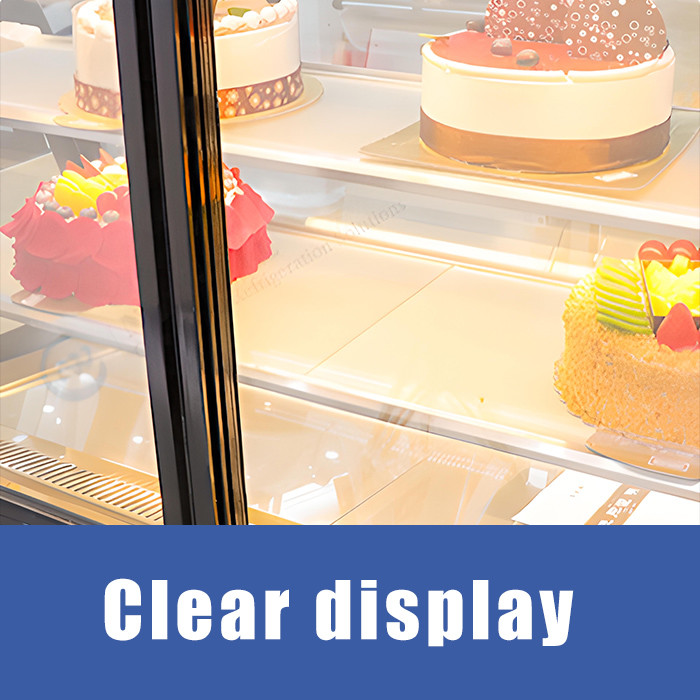 Dual Temperature Bakery Display Counter Supermarket Sliding Door Glass Fridge