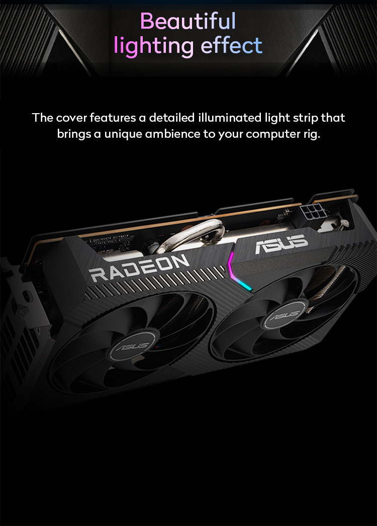 64bit Desktop Computer Game Graphics Card ASUS TUF-RX6500XT-O4G-GAMING GDDR6