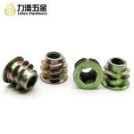 Zinc Alloy Furniture Insert Nut Connector M4x8 Cold Galvanized