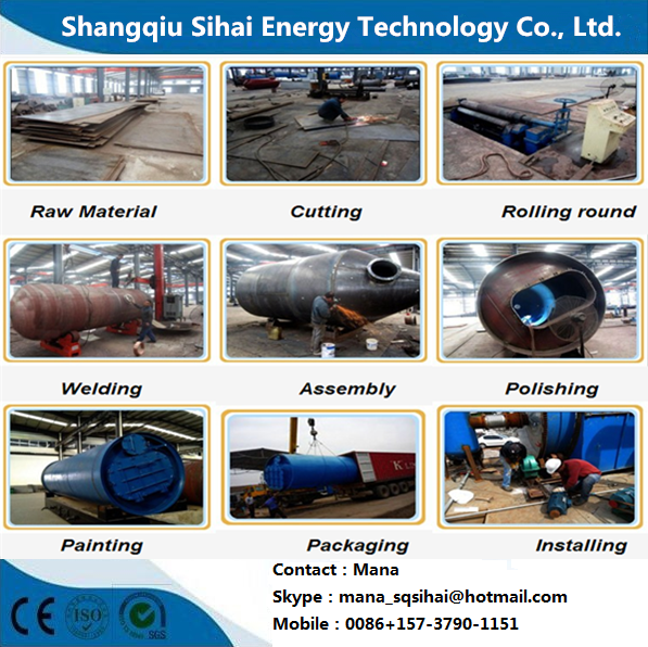 380V Used Plastic Tyres Recycling Machine For Fuel Oil Carbon Black Directly Heating