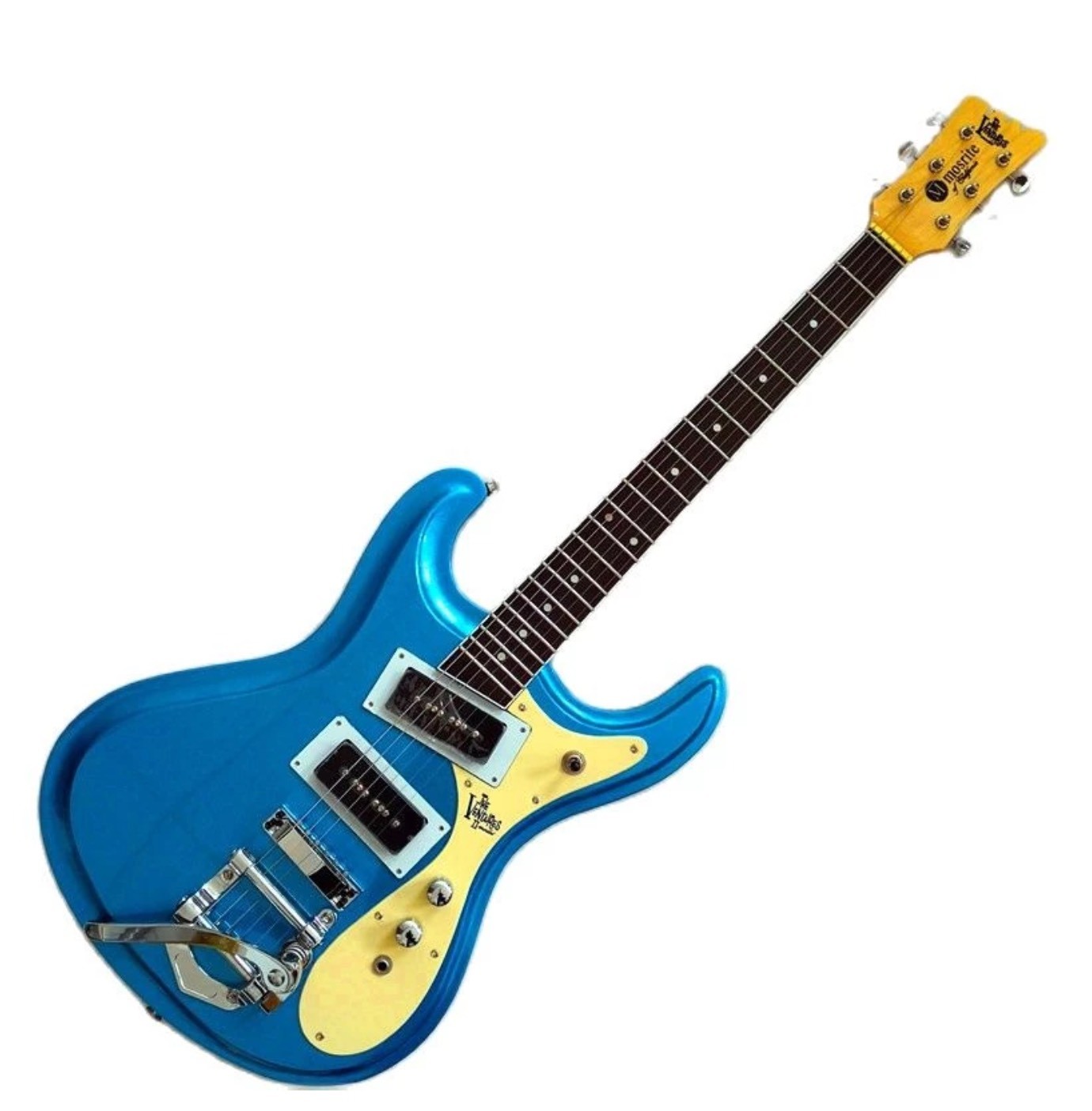 Custom JR The Ventures Guitar Mosrite Model Metallic Electric Guitar in Blue