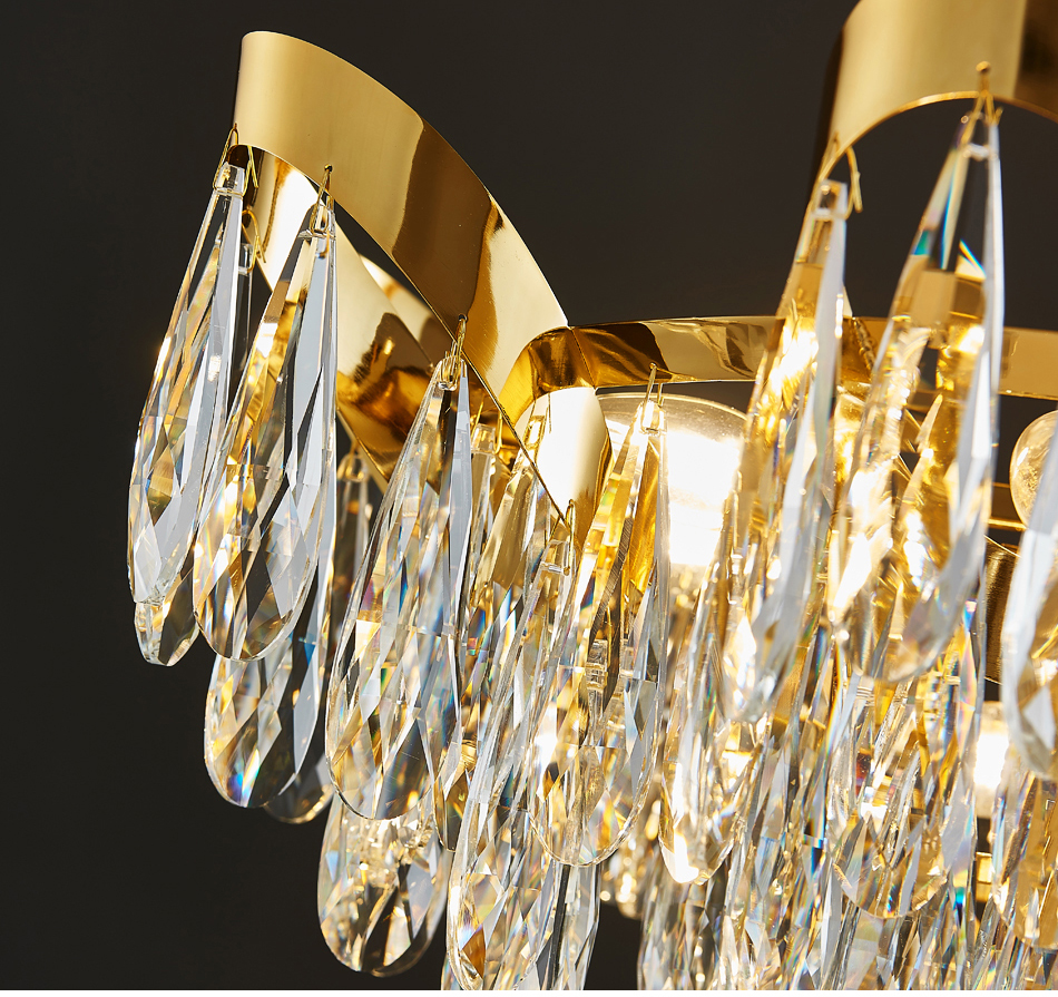 Luxury Crystal Chandelier For Living Room Led Gold basket empire crystal chandelier(WH-CY-226)