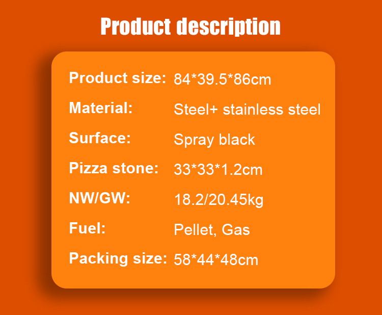 Top Performance Table Top Gas Pizza Oven for Home Cooking in Germany 84*39.5*86 cm