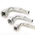 Forged End Connection Hydraulic Hose Fittings Stainless Steel Single Hex 90