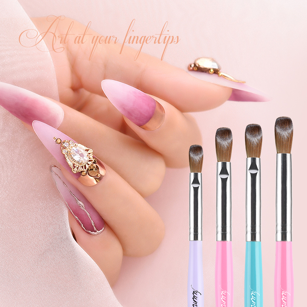 Aluminum Handle Nail Art Tool Size 8 - 22 100% Kolinsky Sable Nail Beauty Tools