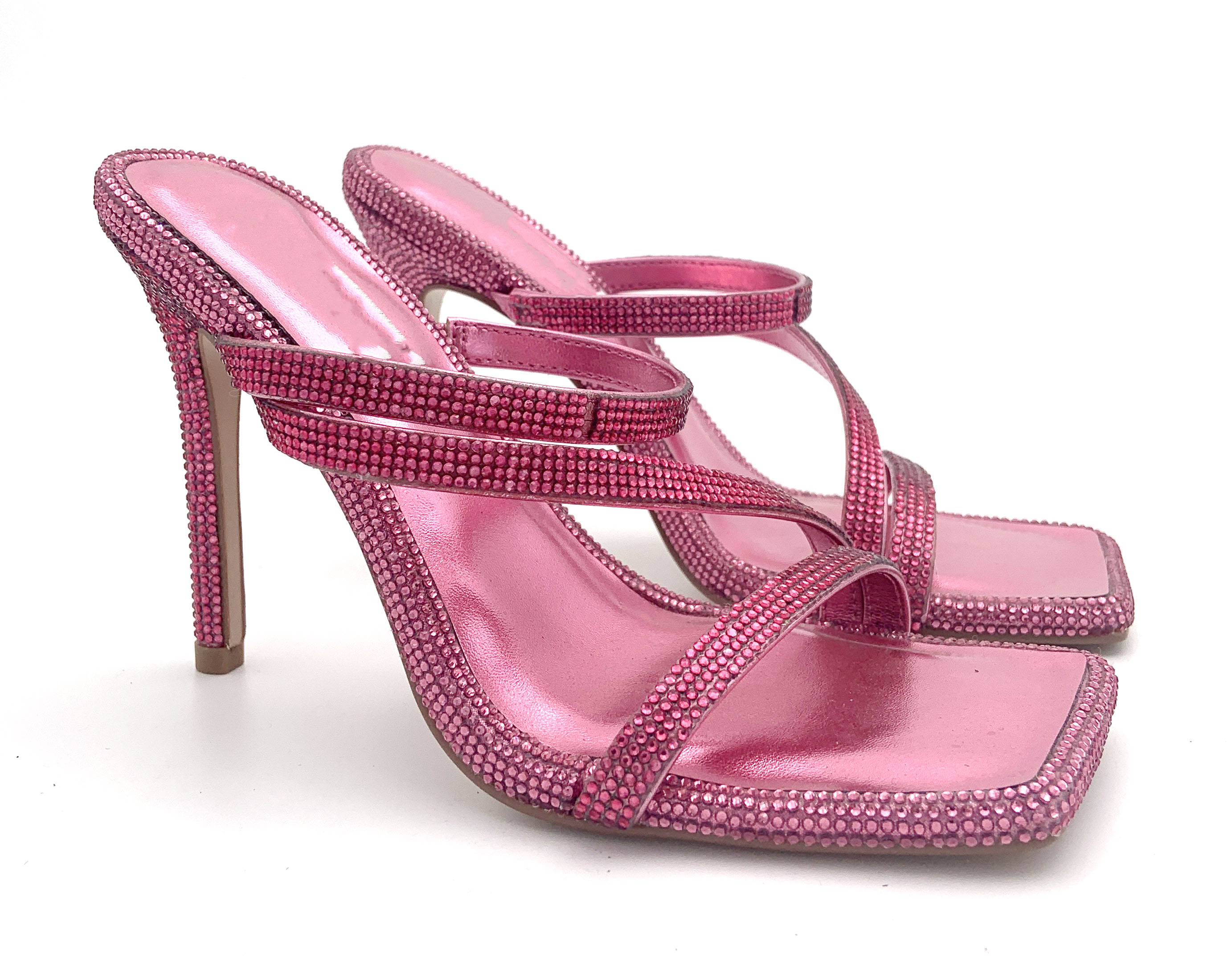 Leather Womens High Heel Sandals Comfortable Stiletto Heel Type