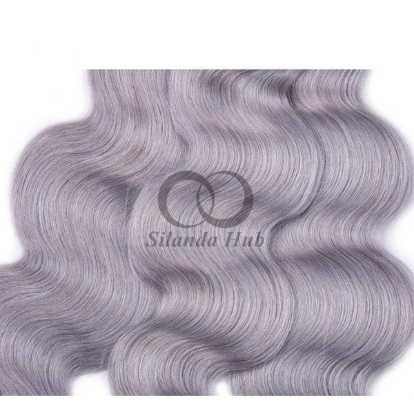 Grey Body Wave Remy Human Hair Bundles Sew In Weave Bundles Brazilian Bundle Deals