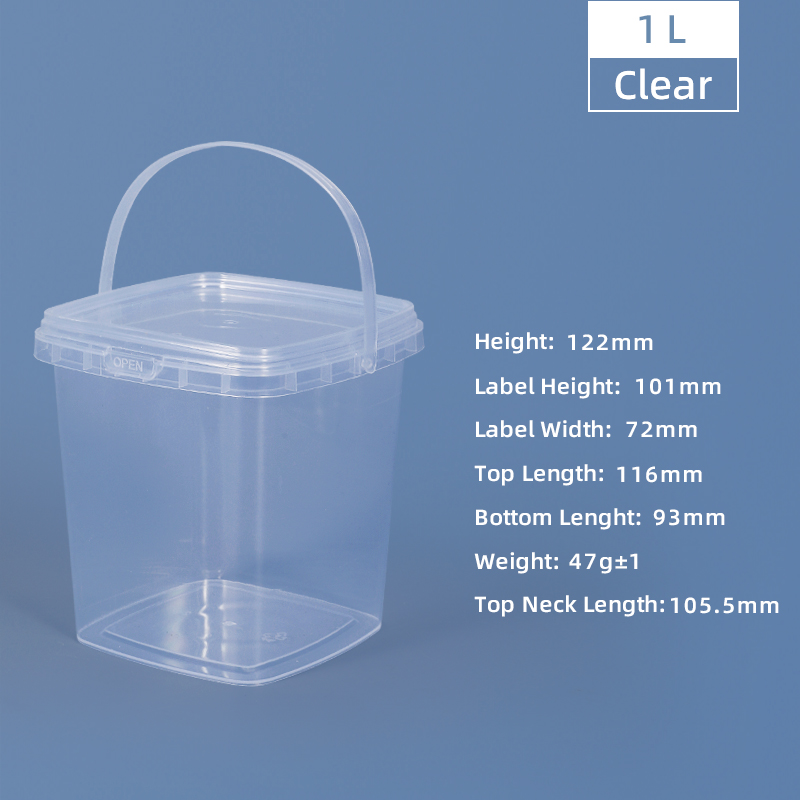 Transparent Plastic Round Custom Printed Ice Cream Candy Cookie Bucket With Lid for Milk
