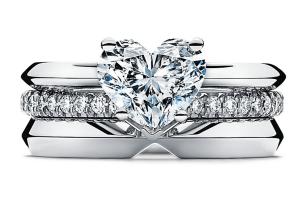 Quality 14K White Gold Heart Shaped Diamond Engagement Ring 0.6ct OEM ODM wholesale