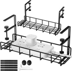 Quality Cable Management Tray Wire Organizer for Most Table Sturdy Metal Cord Channel Under Desk wholesale