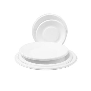 Quality Sugarcane Bagasse White Biodegradable Food Plate Compostable wholesale