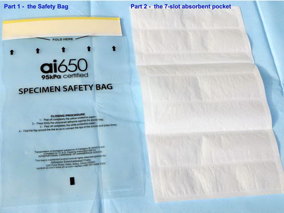 Disposable 0.7mm 95kPa Biohazard Specimen Transport Bags