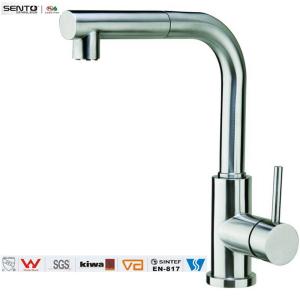 Quality Lead free haalthy single handle pull out kitchen faucet wholesale