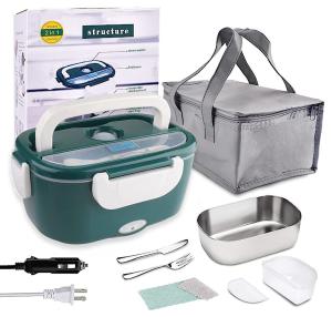 Quality Leakproof 304 Stainless Steel Electric Lunch Boxes 1.5L Capacity Voltage 220V-12v 24v/110v-12v 24v wholesale