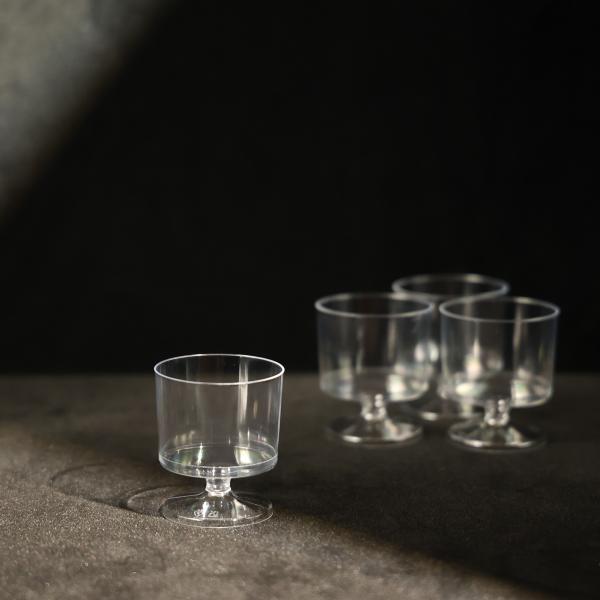 FDA Certified Disposable Transparent PS Plastic Cups Goblet for Hot/Cold