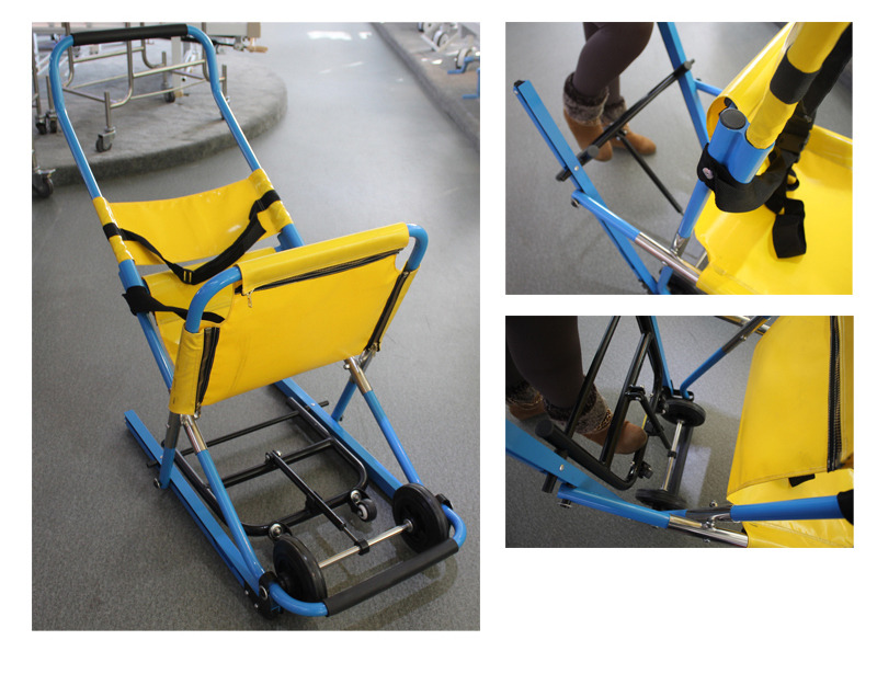 Simple Medical Stair Stretcher Steel Foldable Manual Disabled Climbing Wheelchair