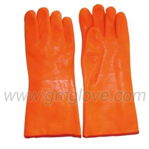 Quality Fluorescent PVC Coated Gloves For Winter, Sandy Palm wholesale
