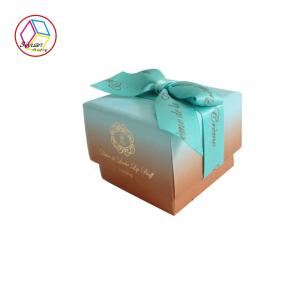 Quality Small Cardboard Jewelry Gift Boxes With Bowknot Gold Foil Stamping wholesale