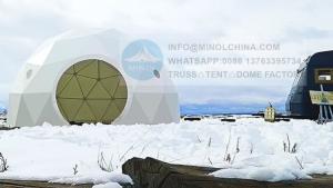 Quality 20feet Diameter Heat Proof Alu Glamping Dome Tent With Shower Anti Wind wholesale