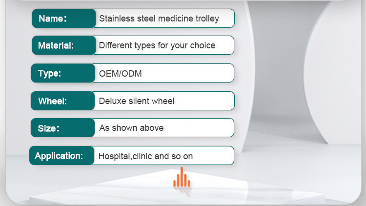Hospital 3 Drawers Stainless Steel Medical Medicine Trolley