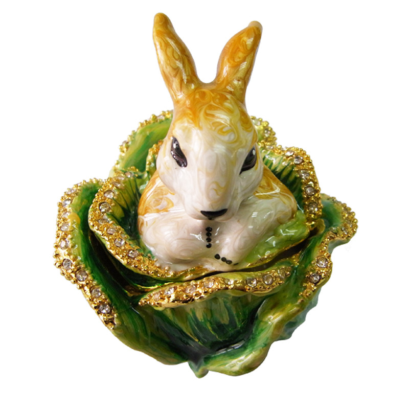 Crystals Easter Bunny Trinket Box Easter Rabbit Trinket Box Bejeweled Rabbit Trinket Jewelry Box Rabbit & Baby Gift